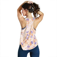 Anthurium Plumeria Lei Pastel Women Racerback Tank Orange Hawaiian Splendid Palaka