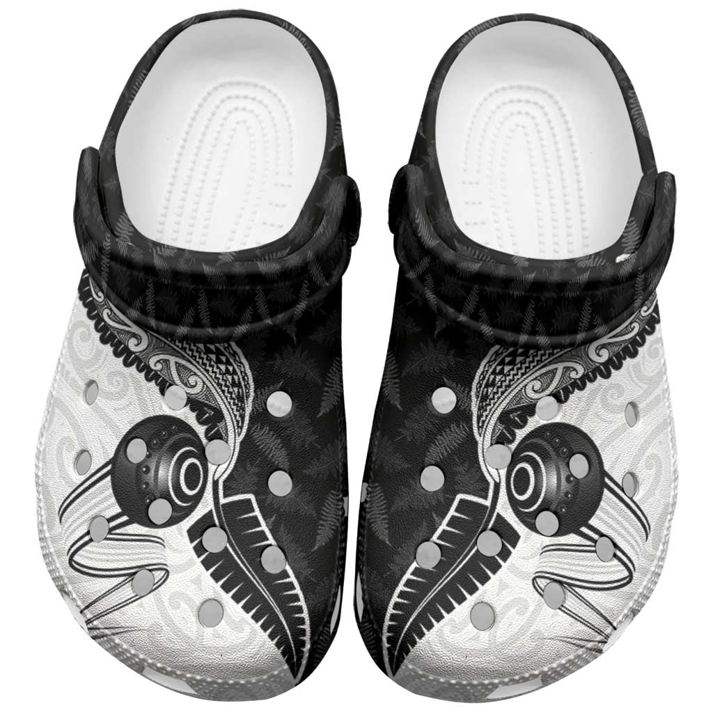 Aotearoa Lawn Bowls Clogs Shoes Maori and Silver Fern Half Style - Polynesian Pride