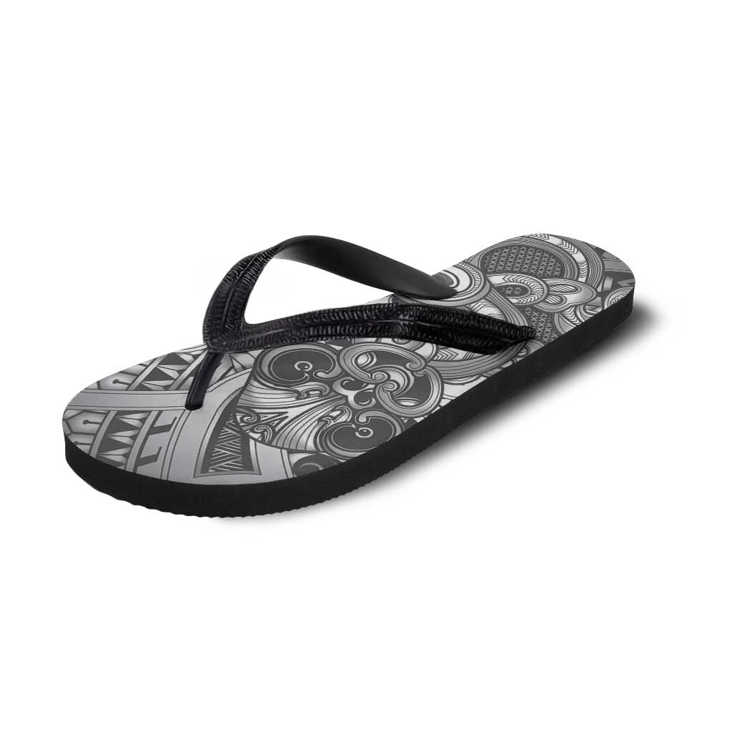 Aotearoa Maori Hei Tiki Flip Flops Kiwikiwi Kowhaiwhai Puhoro Motif LT9 - Polynesian Pride