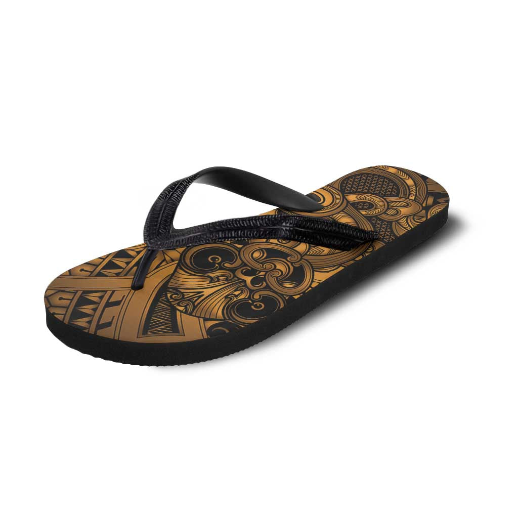 Aotearoa Maori Hei Tiki Flip Flops Koura Kowhaiwhai Puhoro Motif