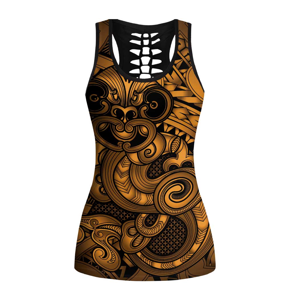 Aotearoa Maori Hei Tiki Hollow Tank Top Koura Kowhaiwhai Puhoro Motif