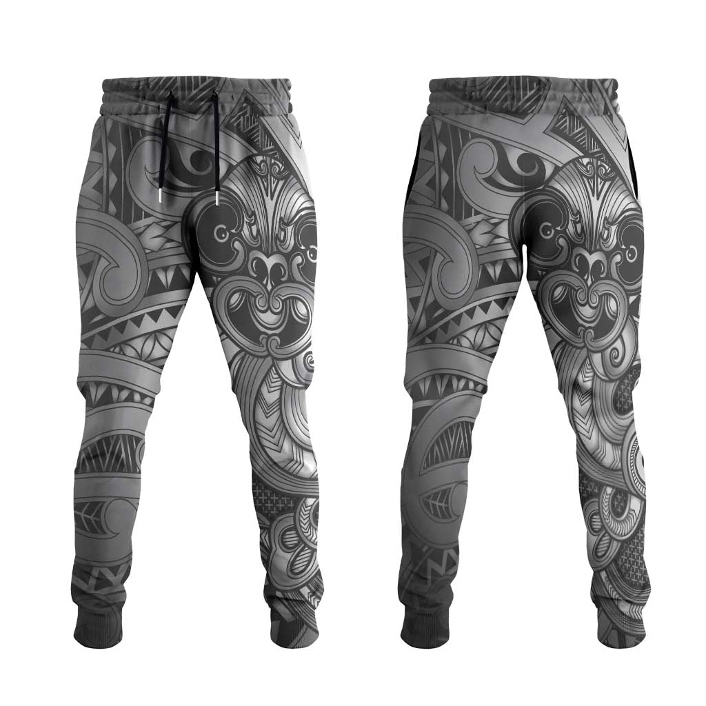 Aotearoa Maori Hei Tiki Jogger Pants Kiwikiwi Kowhaiwhai Puhoro Motif LT9 Grey - Polynesian Pride