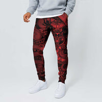 Aotearoa Maori Hei Tiki Jogger Pants Whero Kowhaiwhai Puhoro Motif