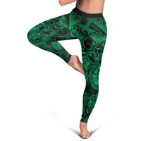 Aotearoa Maori Hei Tiki Leggings Kakariki Kowhaiwhai Puhoro Motif LT9 - Polynesian Pride