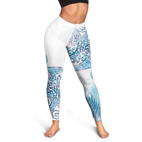 Aotearoa Maori Koru Curves Leggings Aqua Paua Shell LT7 - Polynesian Pride