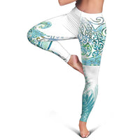 Aotearoa Maori Koru Curves Leggings Mossy Paua Shell LT7 - Polynesian Pride