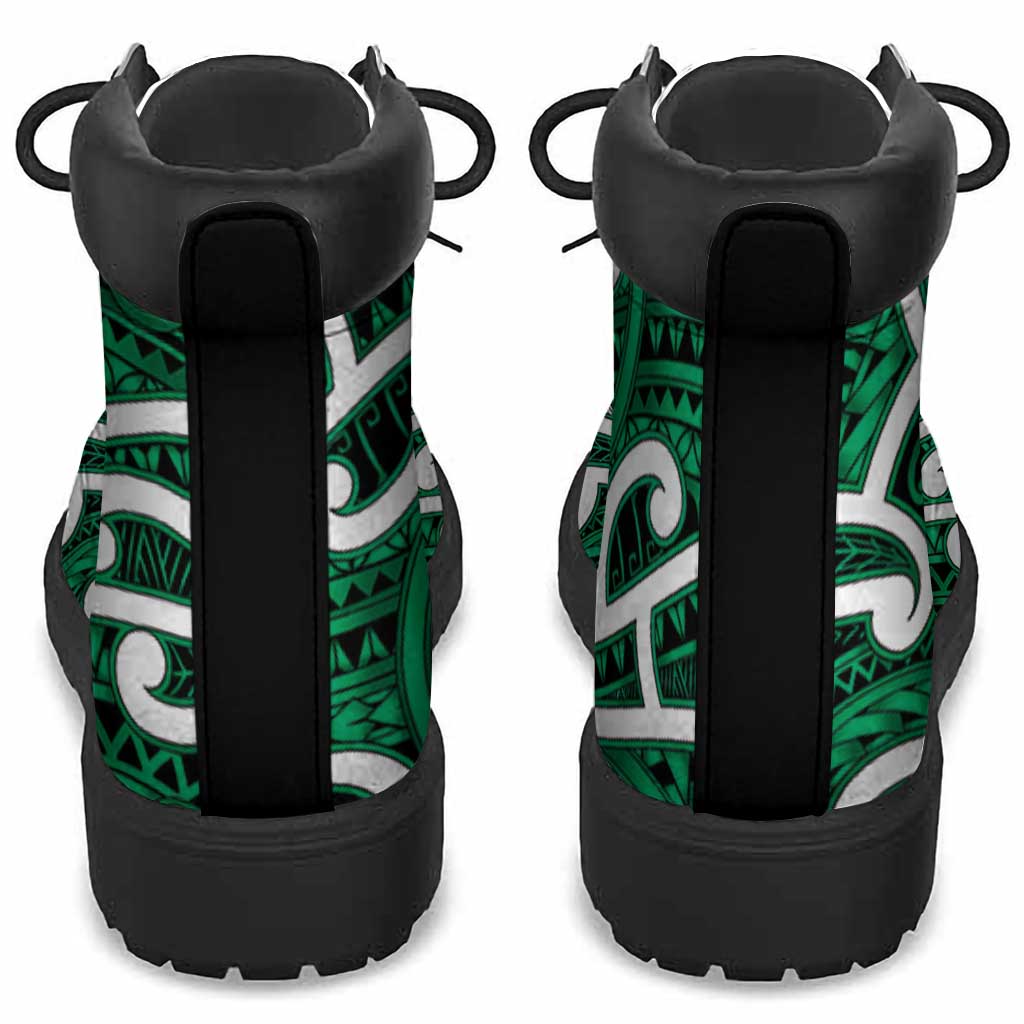Aotearoa Maori Kowhaiwhai All Season Boots Kakariki Puhoro and Patiki