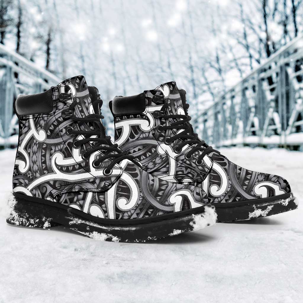 Aotearoa Maori Kowhaiwhai All Season Boots Kiwikiwi Puhoro and Patiki LT9 - Polynesian Pride
