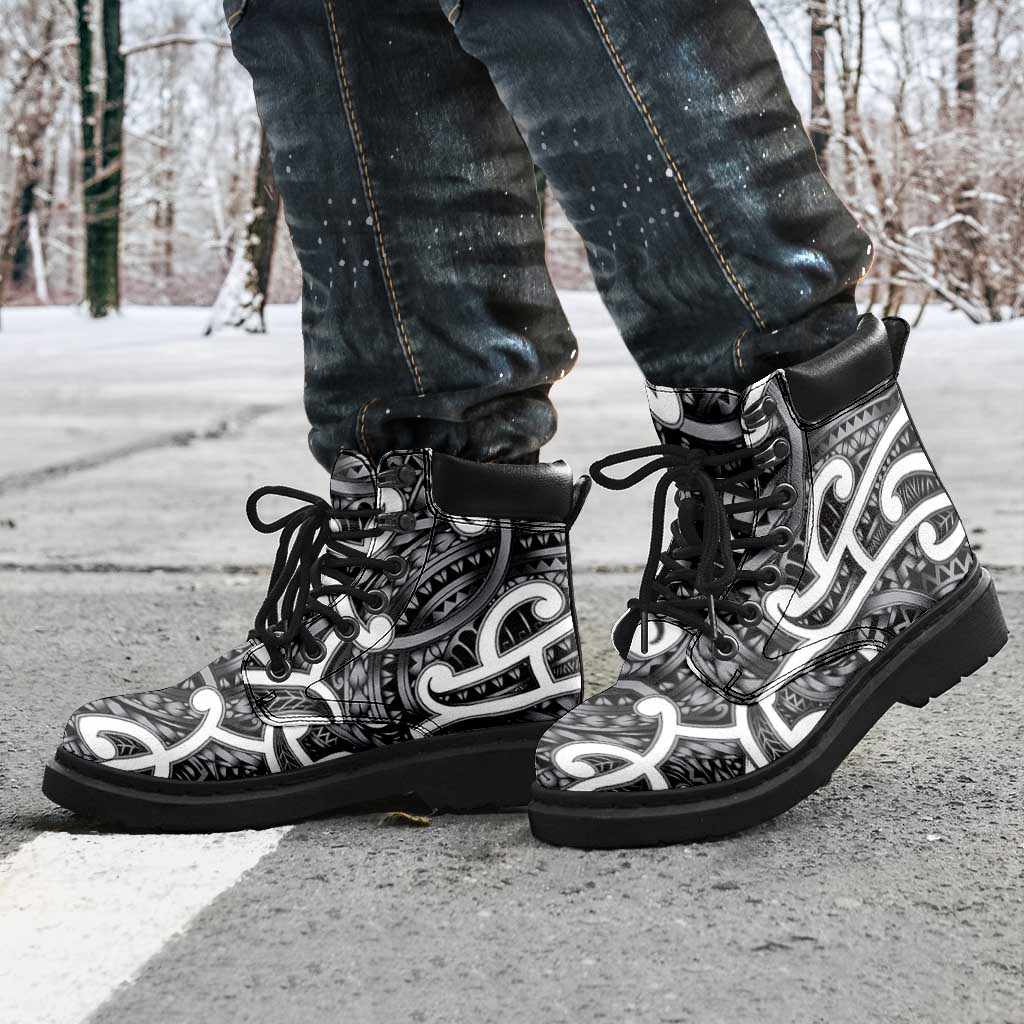 Aotearoa Maori Kowhaiwhai All Season Boots Kiwikiwi Puhoro and Patiki LT9 - Polynesian Pride