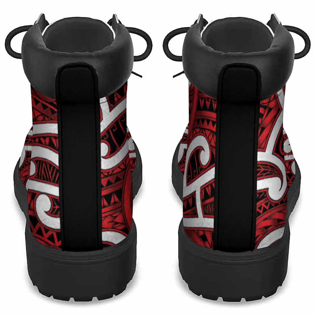 Aotearoa Maori Kowhaiwhai All Season Boots Whero Puhoro and Patiki LT9 - Polynesian Pride