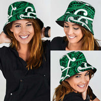 Aotearoa Maori Kowhaiwhai Bucket Hat Kakariki Puhoro and Patiki LT9 - Polynesian Pride