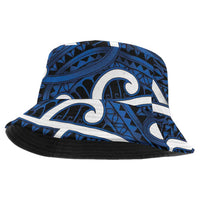 Aotearoa Maori Kowhaiwhai Bucket Hat Kikorangi Puhoro and Patiki LT9 One Size Blue - Polynesian Pride
