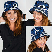 Aotearoa Maori Kowhaiwhai Bucket Hat Kikorangi Puhoro and Patiki LT9 - Polynesian Pride