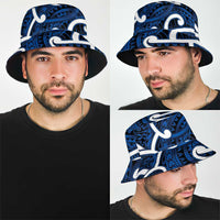 Aotearoa Maori Kowhaiwhai Bucket Hat Kikorangi Puhoro and Patiki LT9 - Polynesian Pride