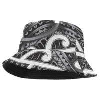 Aotearoa Maori Kowhaiwhai Bucket Hat Kiwikiwi Puhoro and Patiki LT9 One Size Grey - Polynesian Pride