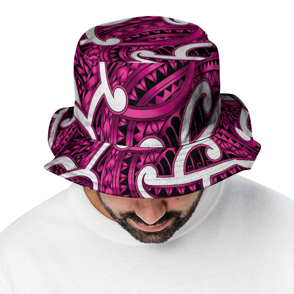 Aotearoa Maori Kowhaiwhai Bucket Hat Mawhero Puhoro and Patiki LT9 - Polynesian Pride