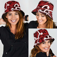 Aotearoa Maori Kowhaiwhai Bucket Hat Whero Puhoro and Patiki LT9 - Polynesian Pride