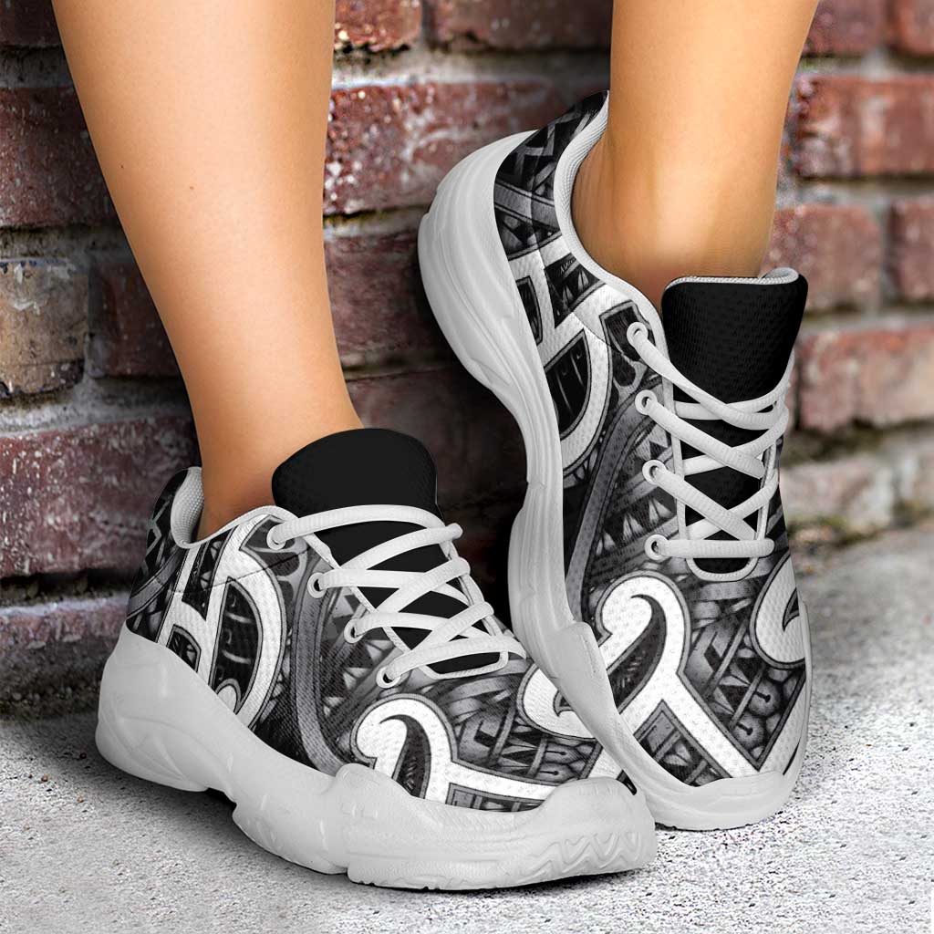 Aotearoa Maori Kowhaiwhai Chunky Sneakers Kiwikiwi Puhoro and Patiki LT9 - Polynesian Pride