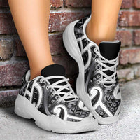 Aotearoa Maori Kowhaiwhai Chunky Sneakers Kiwikiwi Puhoro and Patiki LT9 - Polynesian Pride