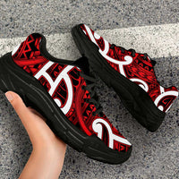 Aotearoa Maori Kowhaiwhai Chunky Sneakers Whero Puhoro and Patiki LT9 - Polynesian Pride
