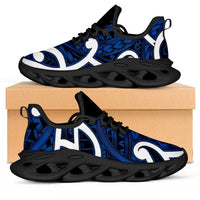 Aotearoa Maori Kowhaiwhai Clunky Sneakers Kikorangi Puhoro and Patiki LT9 Blue - Polynesian Pride