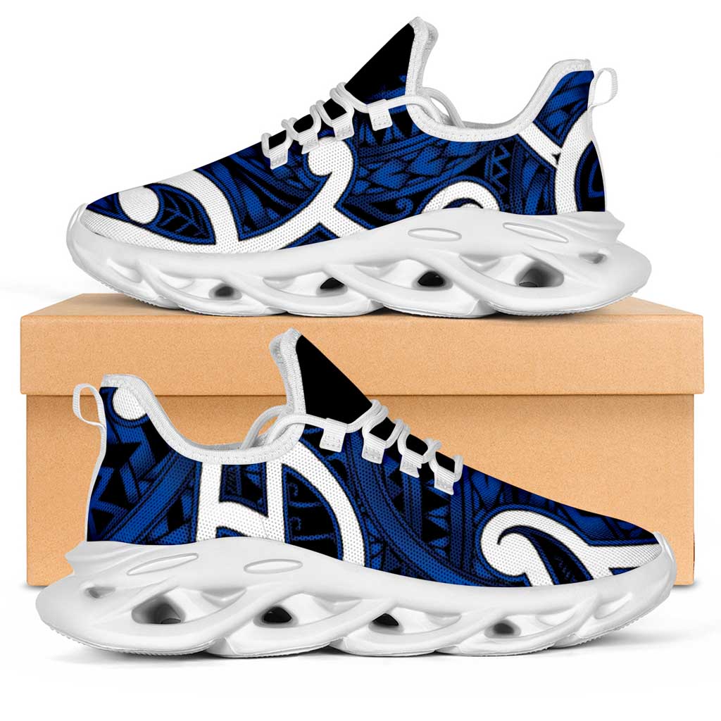 Aotearoa Maori Kowhaiwhai Clunky Sneakers Kikorangi Puhoro and Patiki LT9 Blue - Polynesian Pride