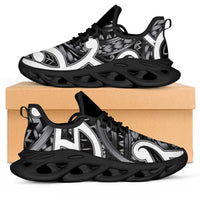 Aotearoa Maori Kowhaiwhai Clunky Sneakers Kiwikiwi Puhoro and Patiki LT9 Grey - Polynesian Pride