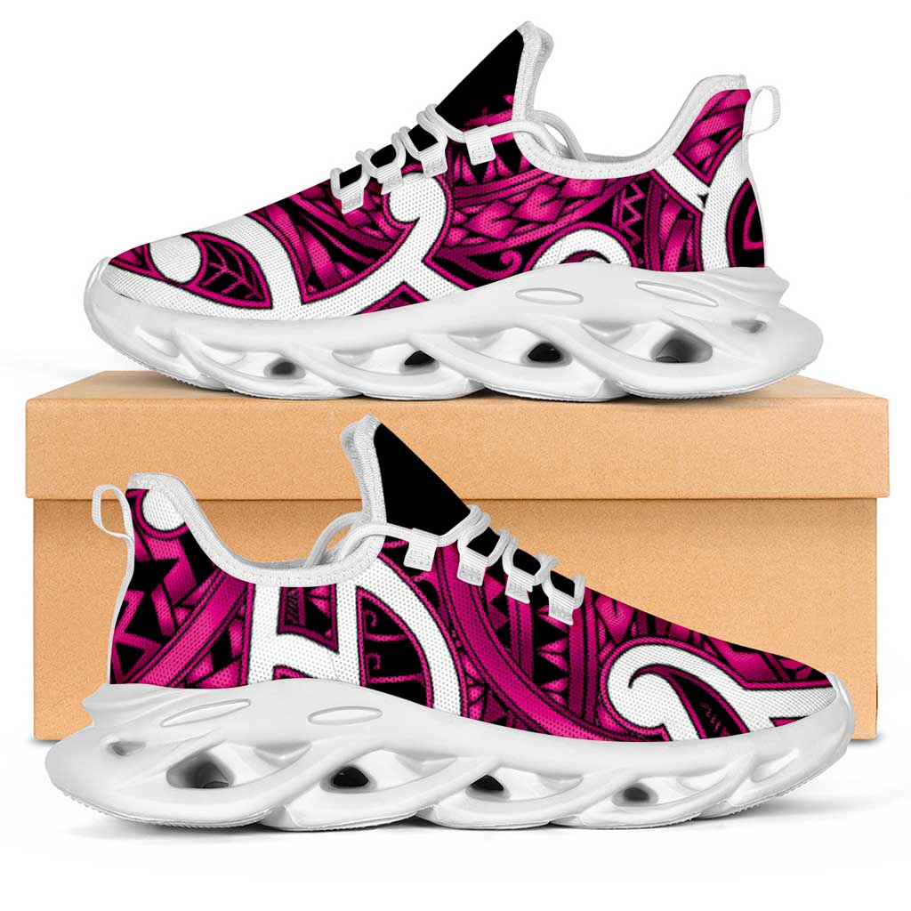 Aotearoa Maori Kowhaiwhai Clunky Sneakers Mawhero Puhoro and Patiki LT9 Pink - Polynesian Pride