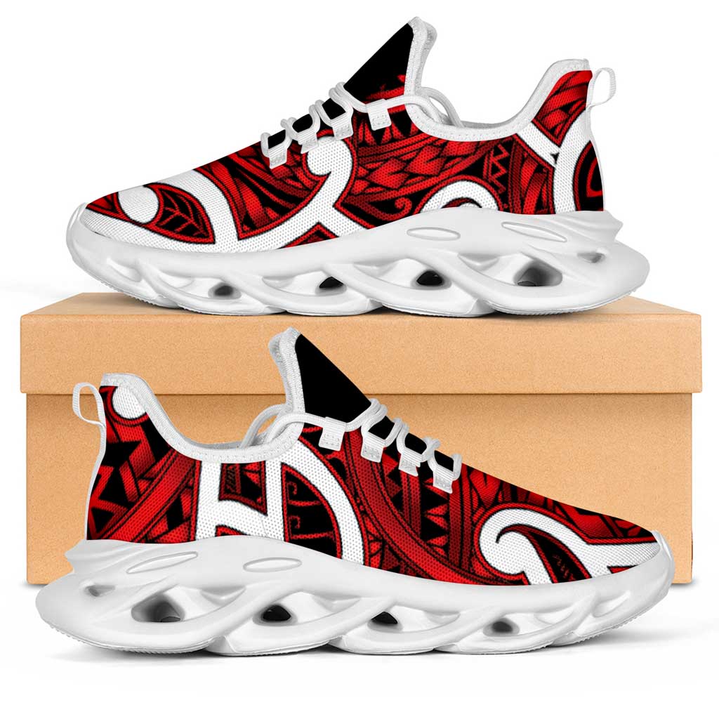 Aotearoa Maori Kowhaiwhai Clunky Sneakers Whero Puhoro and Patiki LT9 Red - Polynesian Pride