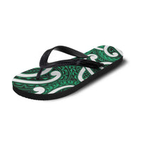 Aotearoa Maori Kowhaiwhai Flip Flops Kakariki Puhoro and Patiki LT9 - Polynesian Pride