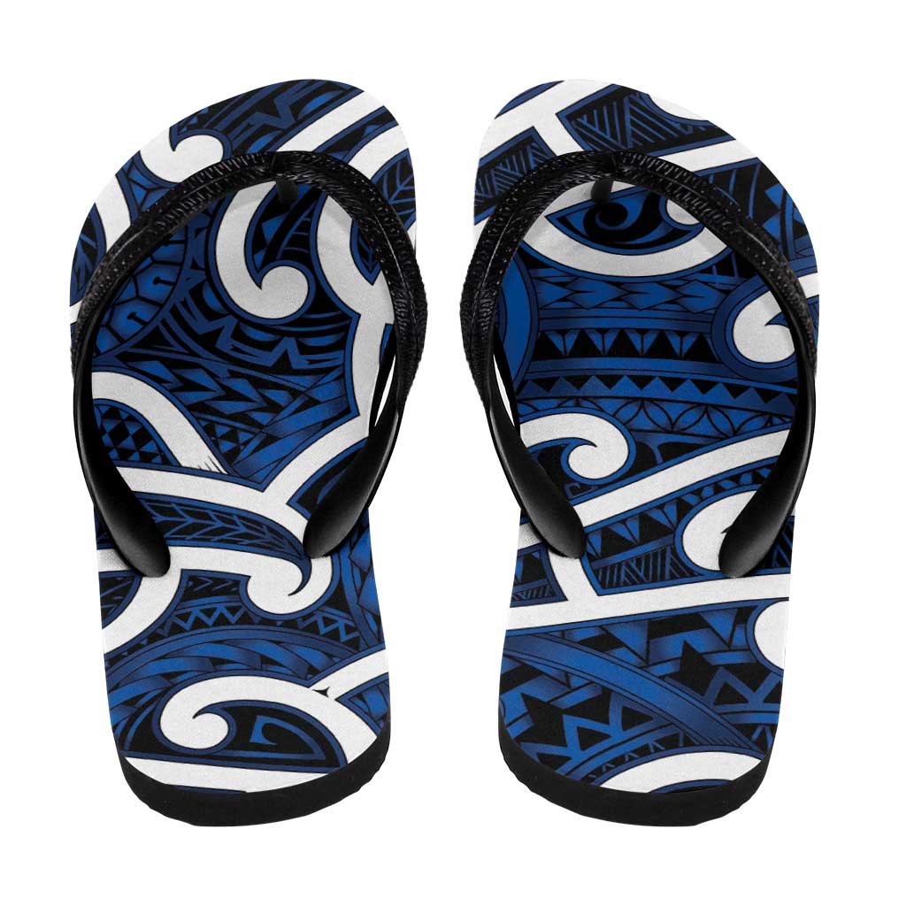 Aotearoa Maori Kowhaiwhai Flip Flops Kikorangi Puhoro and Patiki LT9 - Polynesian Pride