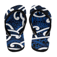 Aotearoa Maori Kowhaiwhai Flip Flops Kikorangi Puhoro and Patiki LT9 - Polynesian Pride