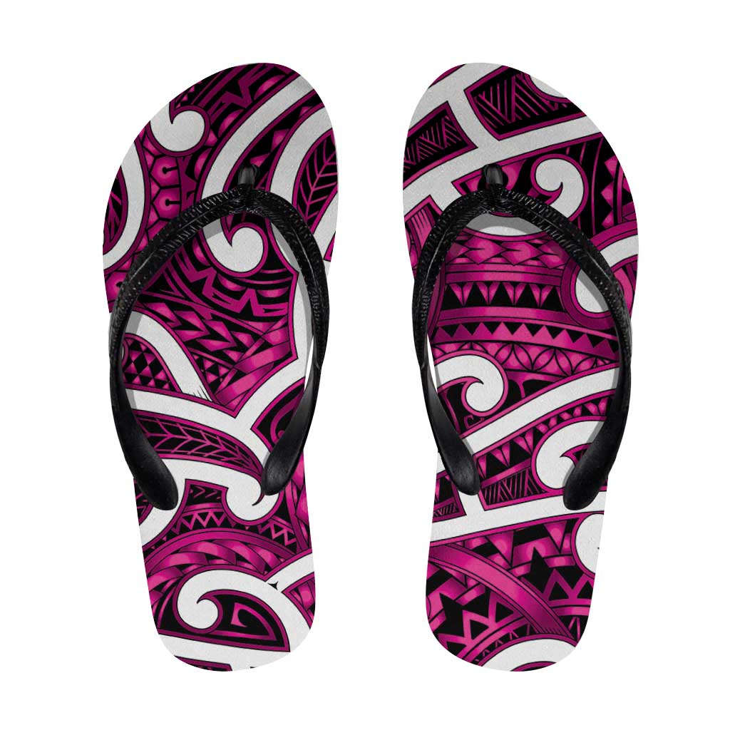 Aotearoa Maori Kowhaiwhai Flip Flops Mawhero Puhoro and Patiki LT9 Pink - Polynesian Pride