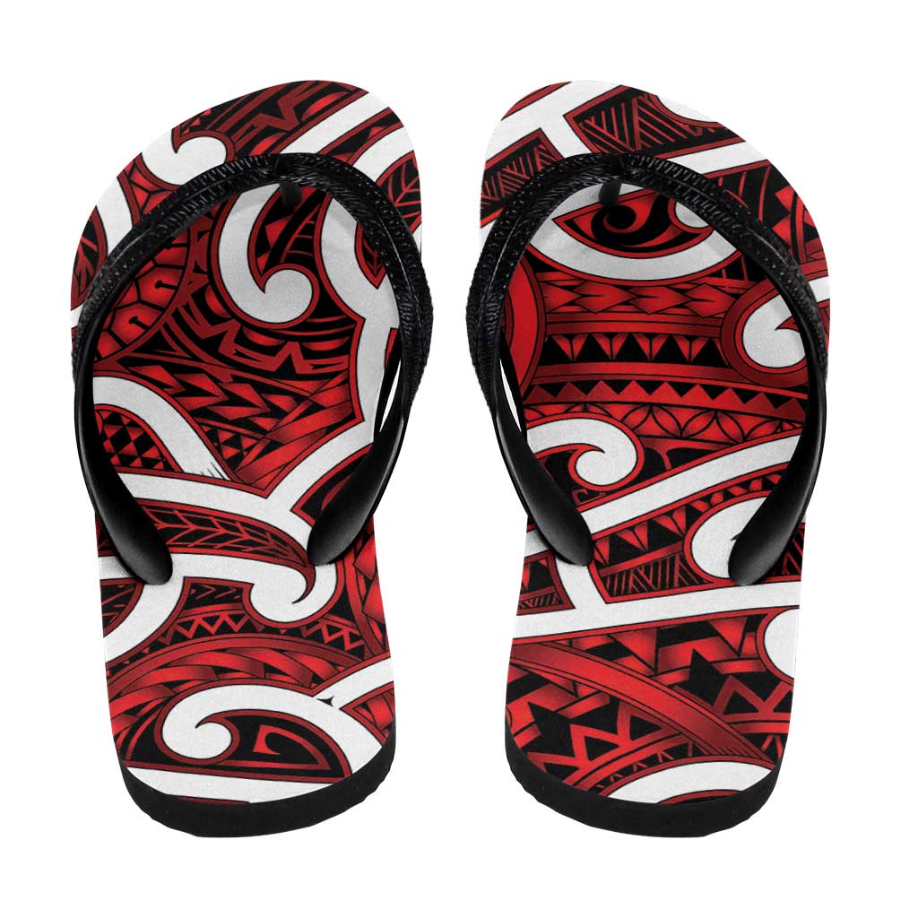 Aotearoa Maori Kowhaiwhai Flip Flops Whero Puhoro and Patiki LT9 - Polynesian Pride