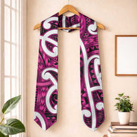 Aotearoa Maori Kowhaiwhai Graduation Stole Mawhero Puhoro and Patiki LT9 One Size Pink - Polynesian Pride