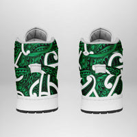 Aotearoa Maori Kowhaiwhai High Sneakers AJ1 Kakariki Puhoro and Patiki LT9 - Polynesian Pride