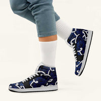 Aotearoa Maori Kowhaiwhai High Sneakers AJ1 Kikorangi Puhoro and Patiki LT9 - Polynesian Pride