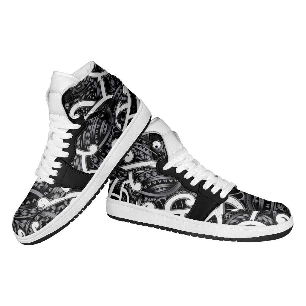 Aotearoa Maori Kowhaiwhai High Sneakers AJ1 Kiwikiwi Puhoro and Patiki LT9 - Polynesian Pride