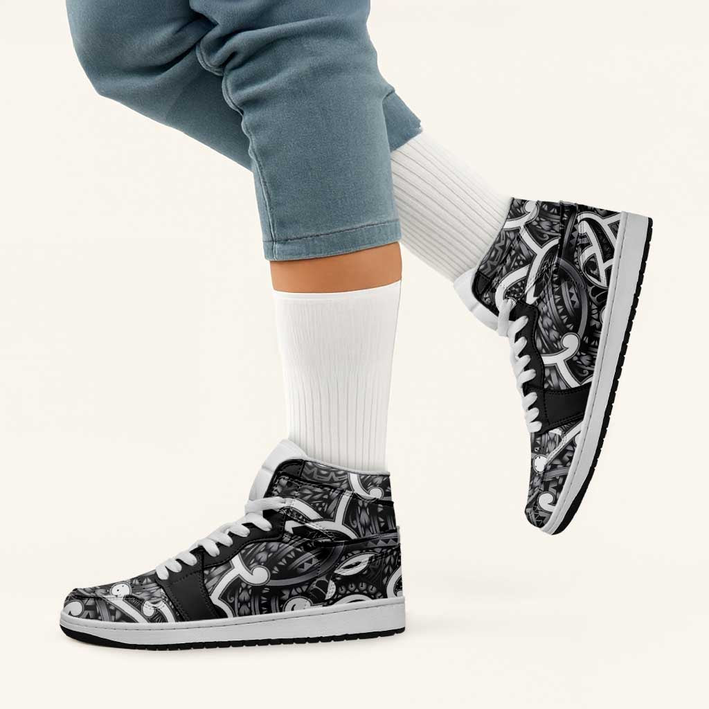 Aotearoa Maori Kowhaiwhai High Sneakers AJ1 Kiwikiwi Puhoro and Patiki LT9 - Polynesian Pride