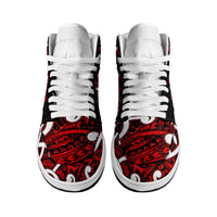 Aotearoa Maori Kowhaiwhai High Sneakers AJ1 Whero Puhoro and Patiki LT9 - Polynesian Pride