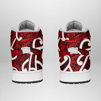 Aotearoa Maori Kowhaiwhai High Sneakers AJ1 Whero Puhoro and Patiki LT9 - Polynesian Pride