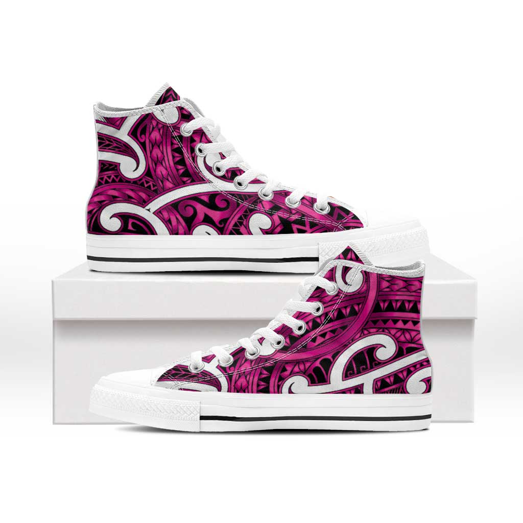 Aotearoa Maori Kowhaiwhai High Top Shoes Mawhero Puhoro and Patiki LT9 - Polynesian Pride