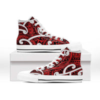 Aotearoa Maori Kowhaiwhai High Top Shoes Whero Puhoro and Patiki LT9 - Polynesian Pride