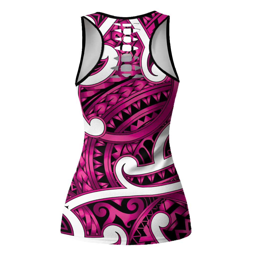 Aotearoa Maori Kowhaiwhai Hollow Tank Top Mawhero Puhoro and Patiki