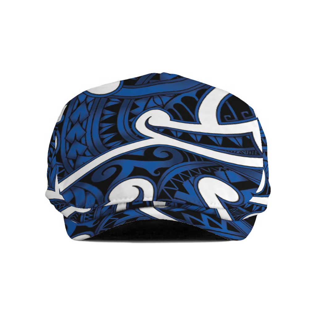 Aotearoa Maori Kowhaiwhai Jeff Hat Kikorangi Puhoro and Patiki LT9 Blue - Polynesian Pride
