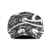 Aotearoa Maori Kowhaiwhai Jeff Hat Kiwikiwi Puhoro and Patiki LT9 Grey - Polynesian Pride