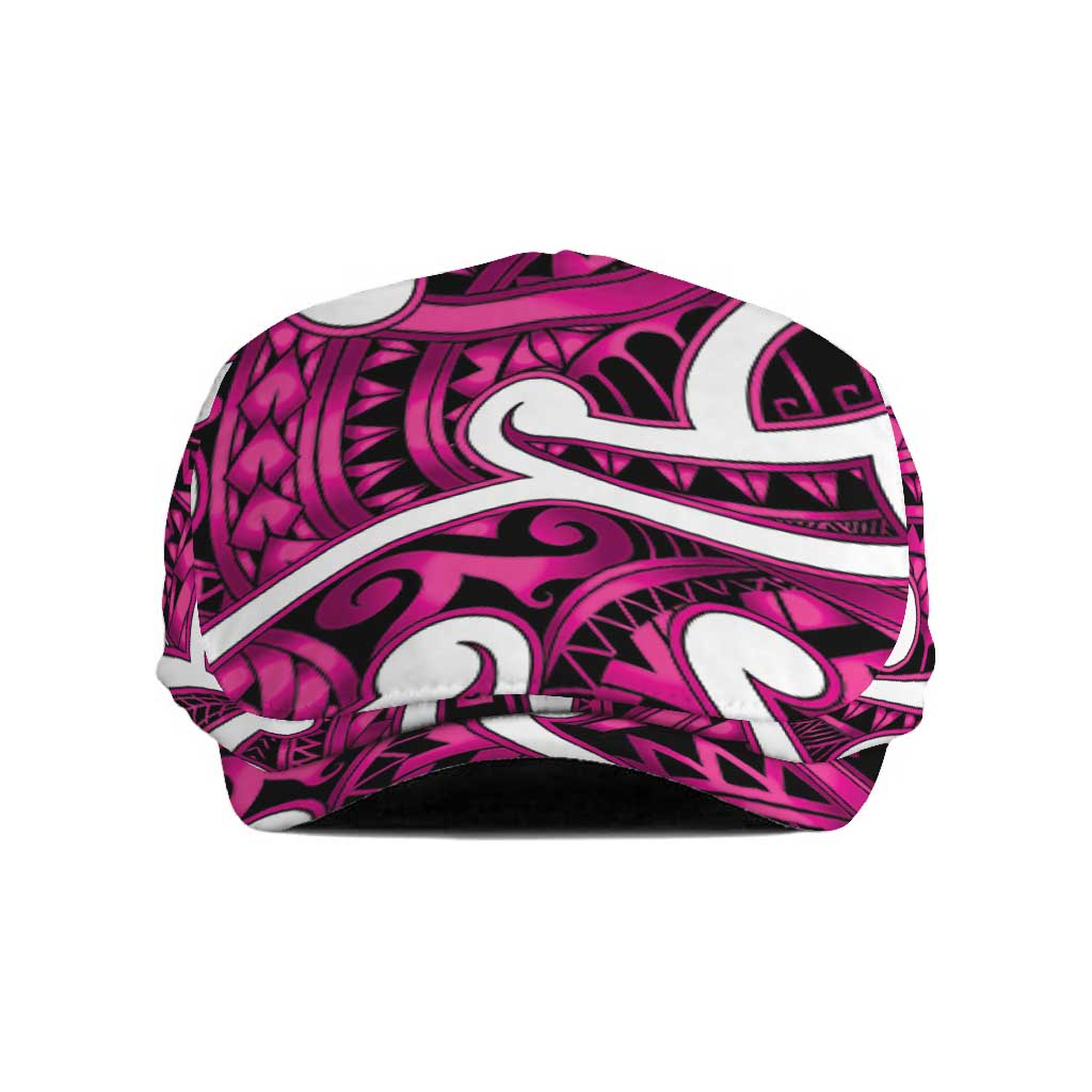 Aotearoa Maori Kowhaiwhai Jeff Hat Mawhero Puhoro and Patiki LT9 Pink - Polynesian Pride