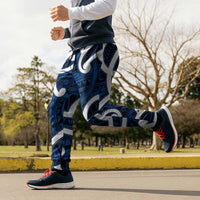 Aotearoa Maori Kowhaiwhai Jogger Pants Kikorangi Puhoro and Patiki LT9 - Polynesian Pride