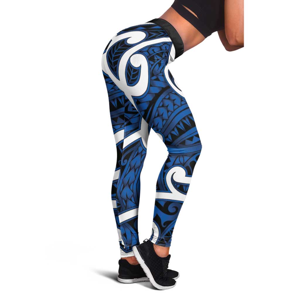 Aotearoa Maori Kowhaiwhai Leggings Kikorangi Puhoro and Patiki LT9 - Polynesian Pride