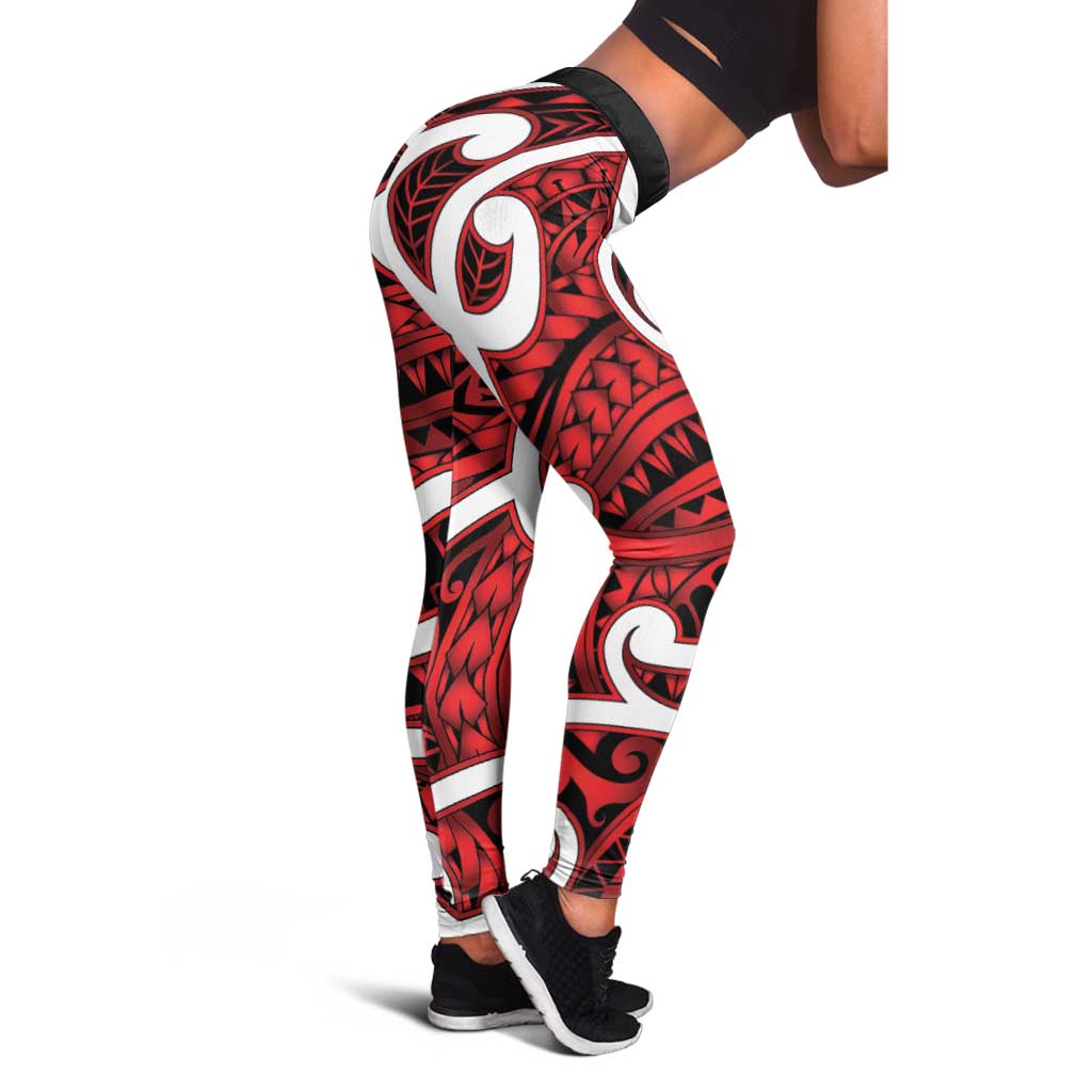Aotearoa Maori Kowhaiwhai Leggings Whero Puhoro and Patiki LT9 - Polynesian Pride